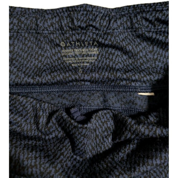 Athleta Rainier Textured Tight Leggings Women's M Navy Zip Pockets - Picture 4 of 6